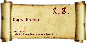 Kopa Barna névjegykártya